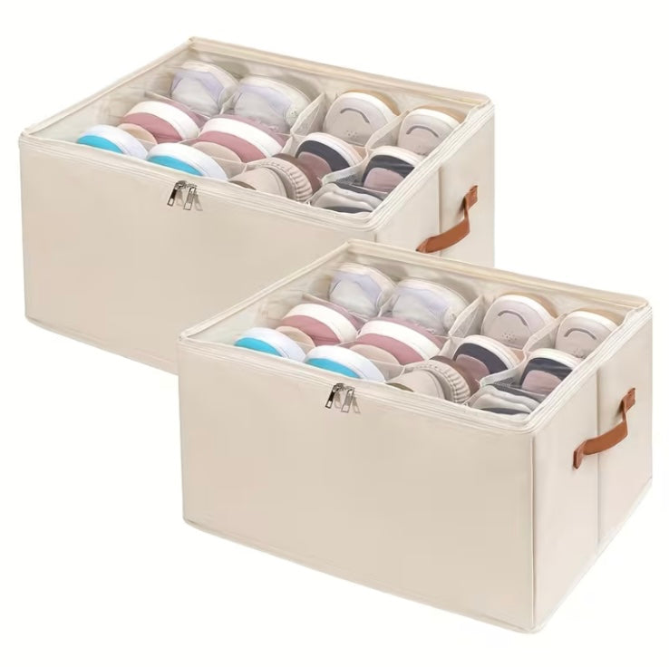 2pcs Foldable Oxford Fabric Shoe Organizer | Dustproof