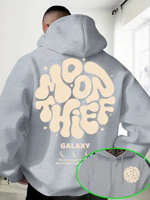 Men's Top Fashion Print Hooded Fleece Sweatshirt