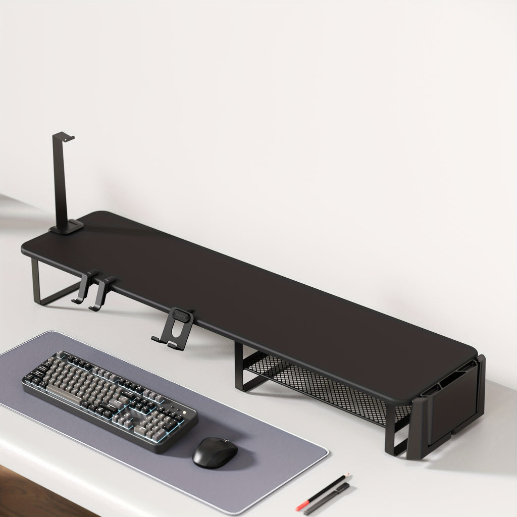 Multifunctional Monitor Stand Riser with Headset Holder