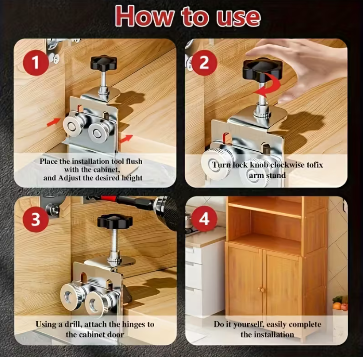 1pc of Cabinet Door Installation Fixture-Adjustable