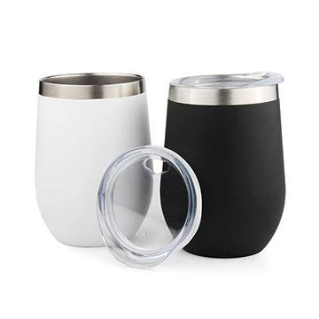 1pc 12Oz Wine Tumbler Glasses with Lid Stemless Double