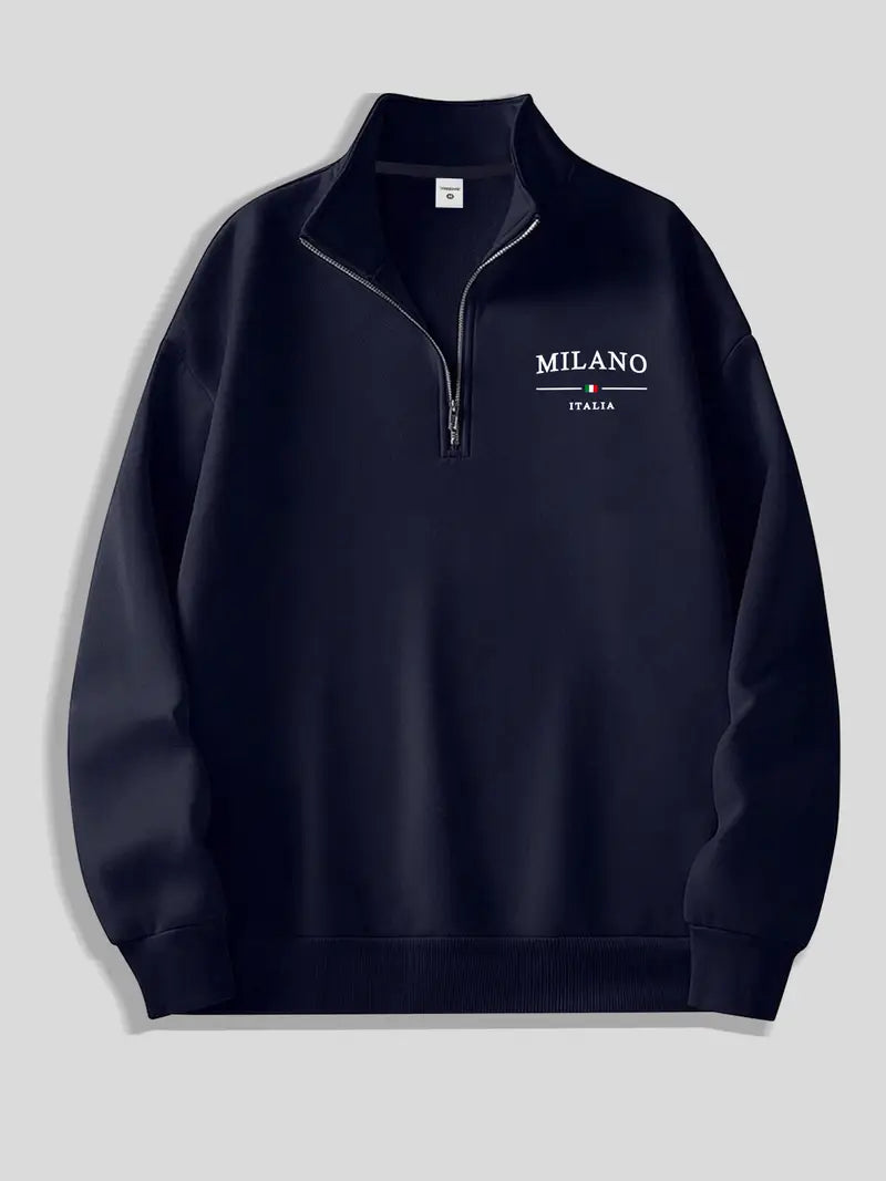 Milano Fashion Design Men's Half-Zip Sweatshirt