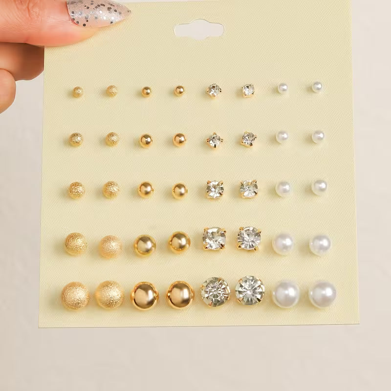Stud Earring Set 20 Pairs