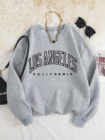New Autumn/Winter -Lined Thickened Crew Neck Letter