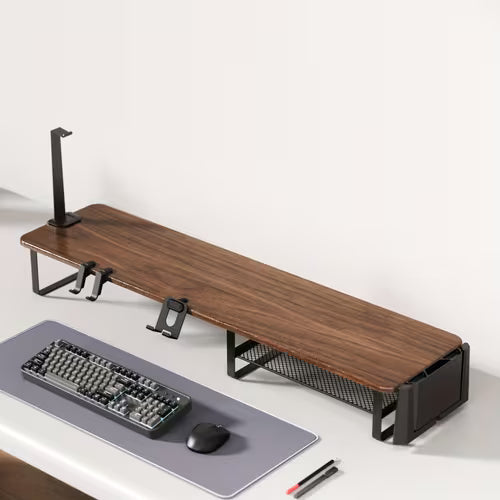 Multifunctional Monitor Stand Riser with Headset Holder