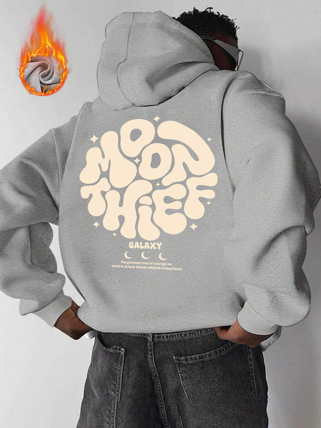 Men's Top Fashion Print Hooded Fleece Sweatshirt