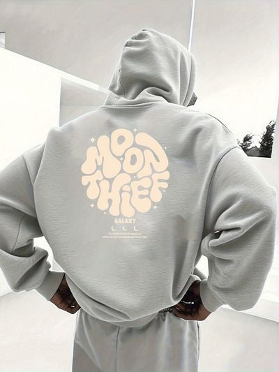 Men's Top Fashion Print Hooded Fleece Sweatshirt