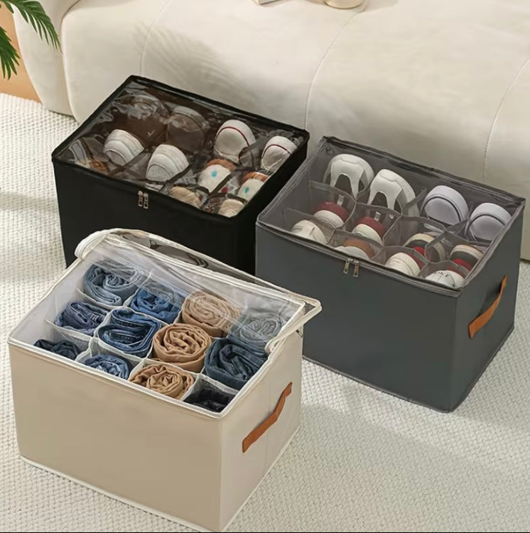 2pcs Foldable Oxford Fabric Shoe Organizer | Dustproof