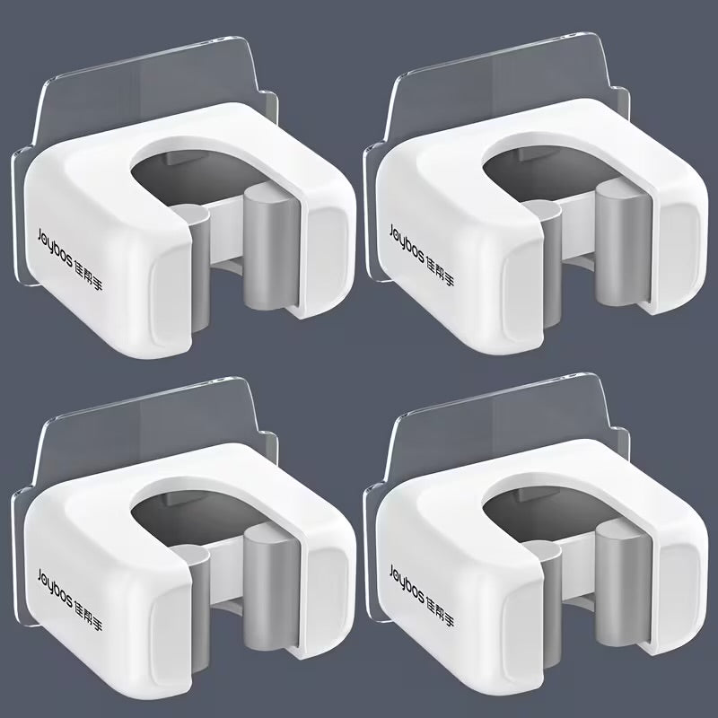 4pcs Wall-Mounted Mop & Broom Holder with