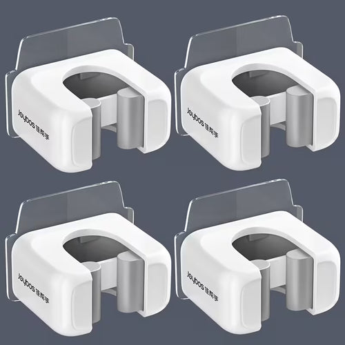 4pcs Wall-Mounted Mop & Broom Holder with