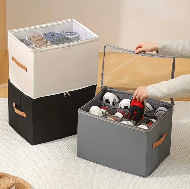2pcs Foldable Oxford Fabric Shoe Organizer | Dustproof