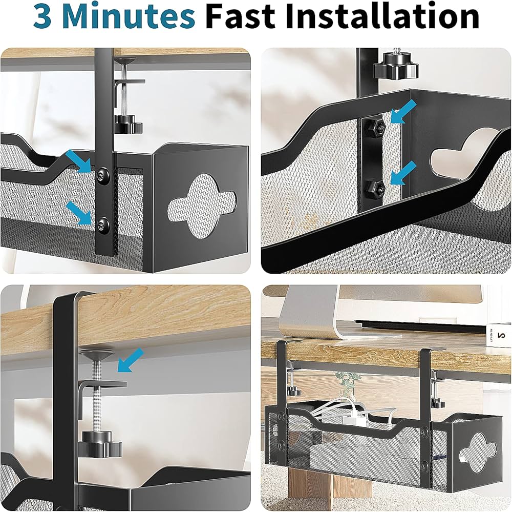 Under Desk Cable Management Tray